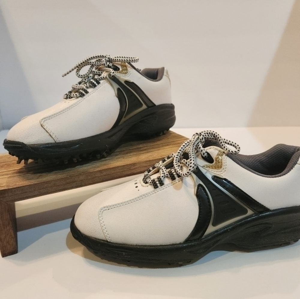 Footjoy Junior Golf Shoes Size 3M Black White Titanium Style 45016